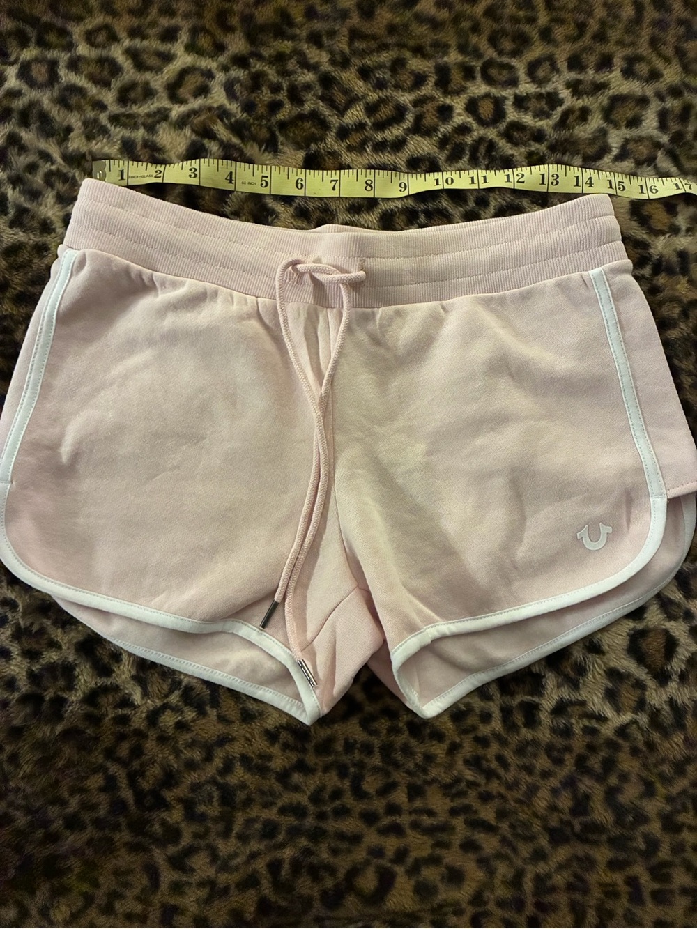 True Religion Light Pink Dolphin Logo Athletic Shorts